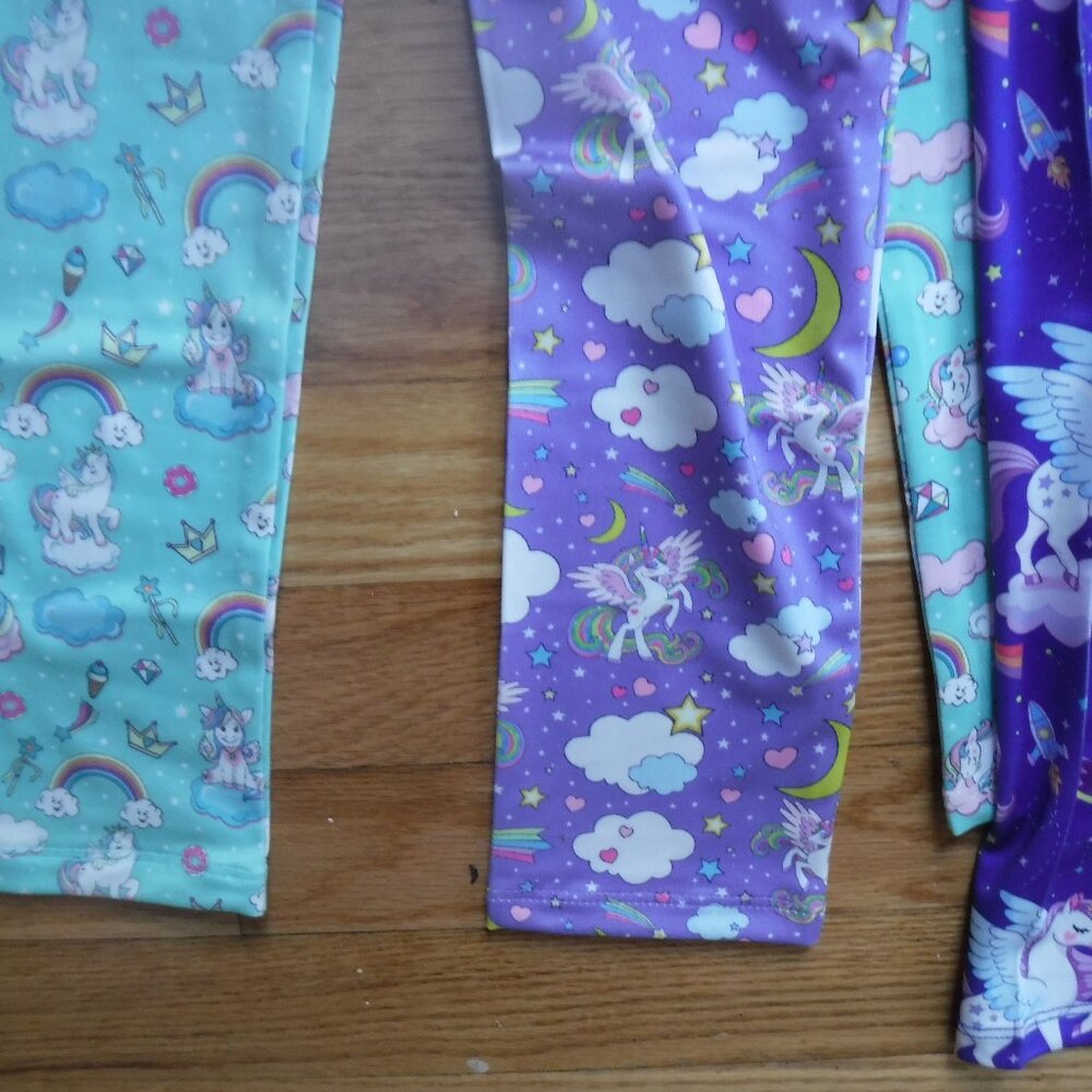 Quedoris Girls Unicorn Leggings Size 150 - Set of 3 NWT - Picture 6 of 13